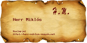 Herr Miklós névjegykártya